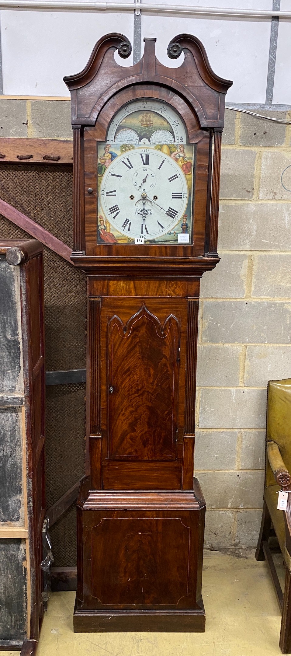 An early 19th century North Country mahogany eight day longcase clock marked Godfrey, Nantwich, height 234cm